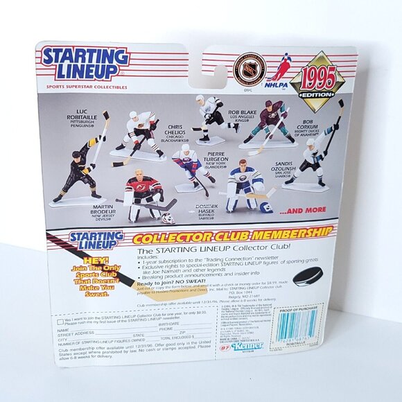 1995 Luc Robitaille Pittsburgh Penguins Starting Lineup SLU NHL Figure and Card - Picture 5 of 5